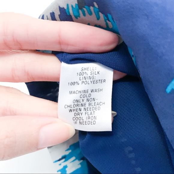 LOFT Navy Silk Skirt - Picture 3 of 7